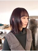 前髪ありレイヤーボブ顔周りレイヤー外ハネボブ長めボブロブ