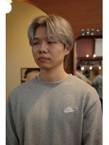 エディ(Edy)&nbsp;ホワイトシルバーセンターパートメンズカットトリプルカラー