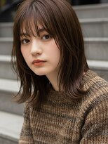 リル バイ フレイムス 川口(Lilou by Frames)&nbsp;ミディアム レイヤーカット 顔周りレイヤー 透明感 20代30代40代