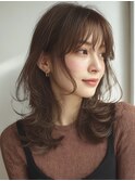 ミディアムレイヤー白髪ぼかしカラー30代40代50代60代