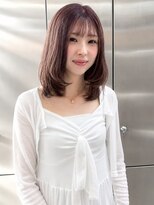 ユイマァル 岡山(YUIMARL)&nbsp;岡山ブリーチ20代30代ピンクベージュレイヤーボブ