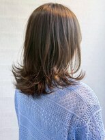ノッポサン(Noppo3) ラテベージュ ミディアムレイヤー 外ハネカール 髪質改善