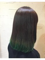 バトヘアー 渋谷本店(bat hair) インナーカラーグラデ裾カラーグリーン