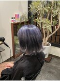 パープルカラー外ハネショート