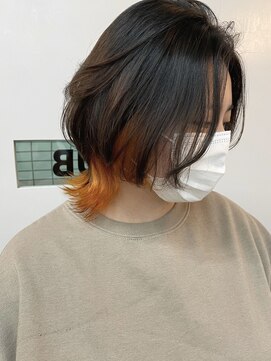 キューズ クラブ(cuz KLUB) 【cuzKLUB】ショートウルフ×オレンジインナーカラー【池袋】