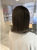 20代30代☆透明感あるアッシュ系カラー☆外はね切りっぱなしボブ