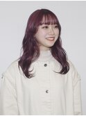 フェミニンロング美肌カラープラムピンク韓国ツヤカラー10代20代