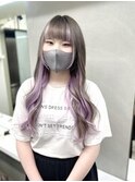 インナーカラー風シールエクステ80枚☆ラベンダーパープル