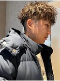 ツイストスパイラルパーマ 束感 ベージュカラー ツーブロック