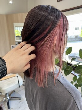 メロウ(mellow) 酸熱トリートメント×インナーカラー×ピンクカラー