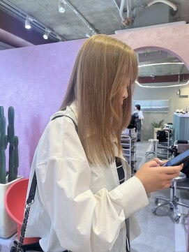 ローレンジウ(LOREN JU) 透明感髪質改善ベージュダブルカラーミルクティーグレージュ
