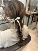 ヘアセット/セット/ヘアアレンジ/編み込み/発表会/結婚式/2次会