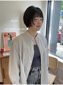 グレージュアッシュグレージュショートカットミニウルフ