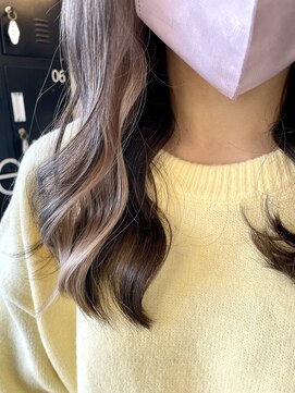 シェル 津山の手店(shel) 20代30代大人可愛いミルクティーベージュインナーカラー