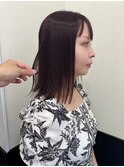 【ブリーチなしダークバイオレット×ロブ/ミディアム/20代30代】