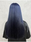 ブリーチ1回ネイビーブルーカラー♪♪