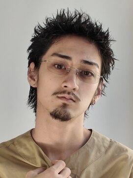 フィフス 天神大名(fifth) 天神大名シャドウパーマメンズカットマレットヘア30代