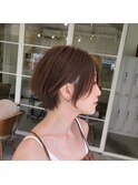 【ショートボブ　マロンベージュ】