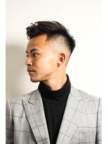 メリケンバーバーショップ フクオカ(MERICAN BARBERSHOP FUK)&nbsp;テクノサイドパートショートセミウェットワイルドアップバング10