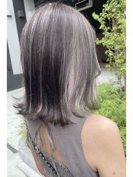 アップ(A+hair) 外国人風_グレージュハイライト_コントラストハイライト