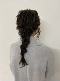 お呼ばれヘア/ヘアセット/編みおろし