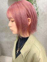 テトヘアー(teto hair) 外はねボブ、ペールピンク、ピンクベージュ、ブリーチ2回