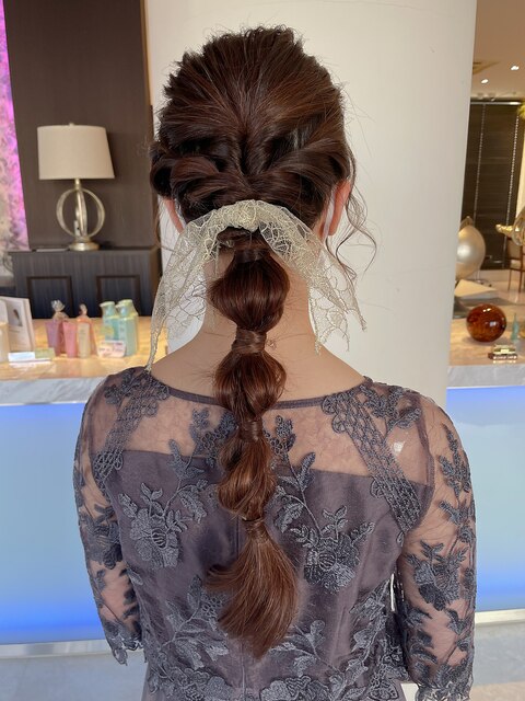 結婚式用のヘアアレンジ＿ロングヘアアレンジ＿上品大人/942