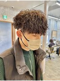 ツイストパーマ×ツーブロックマッシュ
