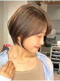30代40代大人女性/前髪ありショートボブ/ショートヘア/髪質改善