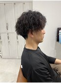 アッシュブラックカルマパーマベリーショートダークアッシュ