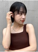 【LIANCA】ラウンドバングショートボブ/地毛風カラー