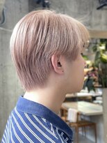 メンズブリーチカラーシースルーマッシュ韓国風センターパート