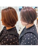 ショートボブ髪型40代50代60代前髪あり前髪なし【橋本】
