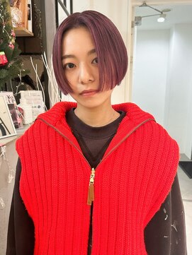 ルーム(Loom.) ミニボブ チェリーレッドカラー