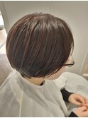 ナチュラル白髪ボカシショートハイライト