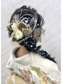 金箔水引編みおろしプリザーブドヘアセット