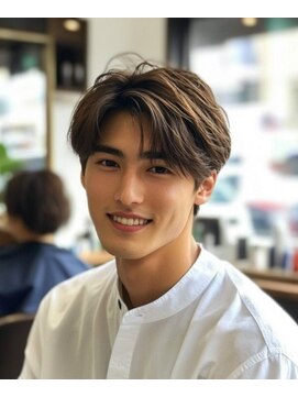 メンズ ルシードスタイル アウラ 松戸市五香(LUCIDO STYLE Aura) アップバング【五香#メンズカット#＜理容室＞#ブリーチ#眉毛】