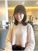 透明感ブルーブラックカラークビレカット