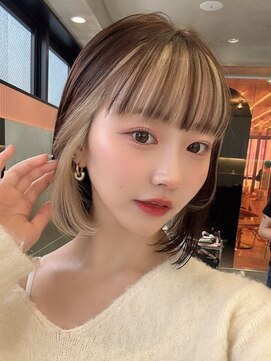 ロンド ストラーダ 心斎橋(Lond strada) レイヤーボブ×インナーカラー[心斎橋/髪質改善]