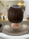 秋色こっくり艶ブラウン×丸みボブ