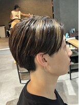 スウェル 成田店(Swell)&nbsp;ハイライト×センターパート [#成田 #MEN'S #メンズサロン]