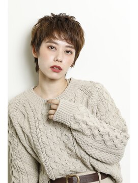 イグレックビス(igrek bis) IGREKBISジグザグバング×ブルージュ×3Ｄカラー×ミニマムボブ