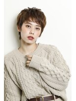 イグレックビス(igrek bis) IGREKBISジグザグバング×ブルージュ×3Dカラー×ミニマムボブ