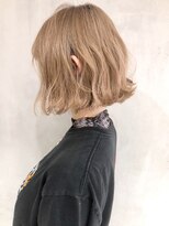 アルバム 銀座(ALBUM GINZA)&nbsp;ブロンドミニボブ_セミウェットウェーブオリーブカラー_ba277622