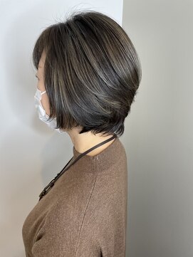 ナンバー(number+) 20代30代40代ナチュラルハイライト立体感アッシュベージュ