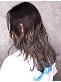 インナーカラーグラデーションカラー/ブリーチ/グレーベージュ