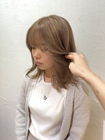 アジールヘア 池袋東口店(agir hair) 30代40代ダブルカラーミルクティアッシュデザインカラー透け感