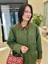 スニュウ(snuw)&nbsp;ケアカラー透明感カラーオリーブカラーボブ