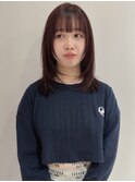 【YOKE】ピンクオレンジブラウン顔まわりレイヤーロングレイヤー