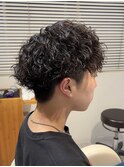 メンズカットツイストスパイラルパーマニュアンスパーマショート